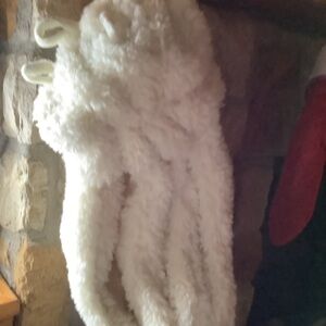 Four Tahari Fluffy White Christmas Stockings NWOT